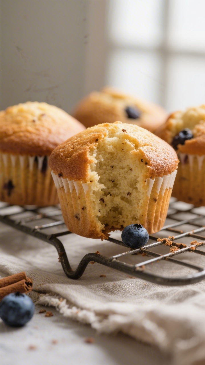 Close-up detail: Freshly baked banana cupcakes just out of the pan, golden-brown domed tops with a t