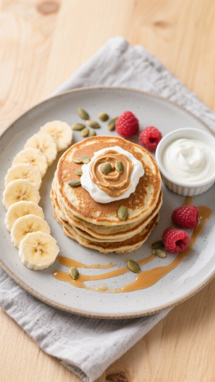 Tasty top view final presentation: Overhead shot of a breakfast plate featuring neatly fanned silver