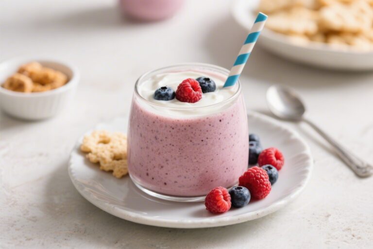 High Protein Toddler Snacks – Greek Yogurt Berry Smoothie – Easy, Creamy, and Kid-Approved