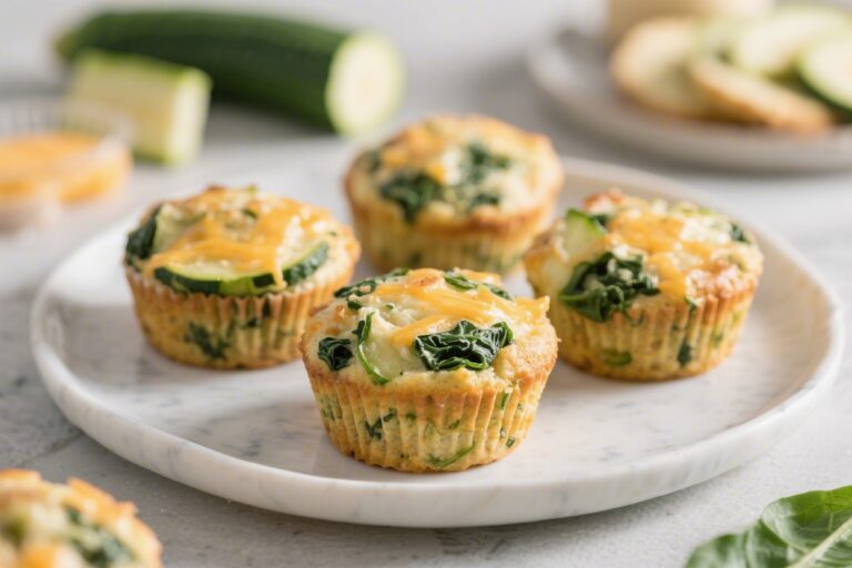 Toddler Veggie Snacks – Cheesy Spinach Zucchini Muffins – Easy, Freezer-Friendly Bites