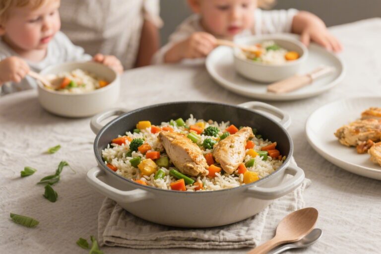 Toddler Dinner for Family: One Pot Chicken and Veggie Rice – Easy, Cozy, and Kid-Approved