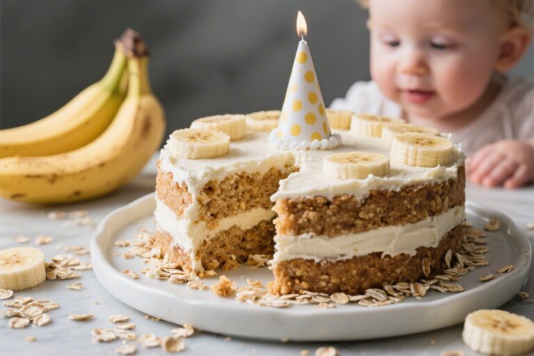 Toddler Birthday Cake: Healthy Banana Oat Smash Cake – A Soft, Simple First Cake