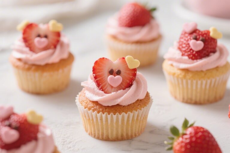 Cute Cupcakes for Kids: Strawberry Heart Cupcakes Recipe – Sweet, Simple, and Fun