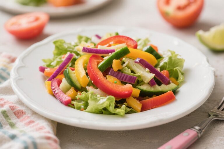 Rainbow Veggie Salad for Kids: Fun & Healthy Summer Side Dish – Bright, Crunchy, and Kid-Approved